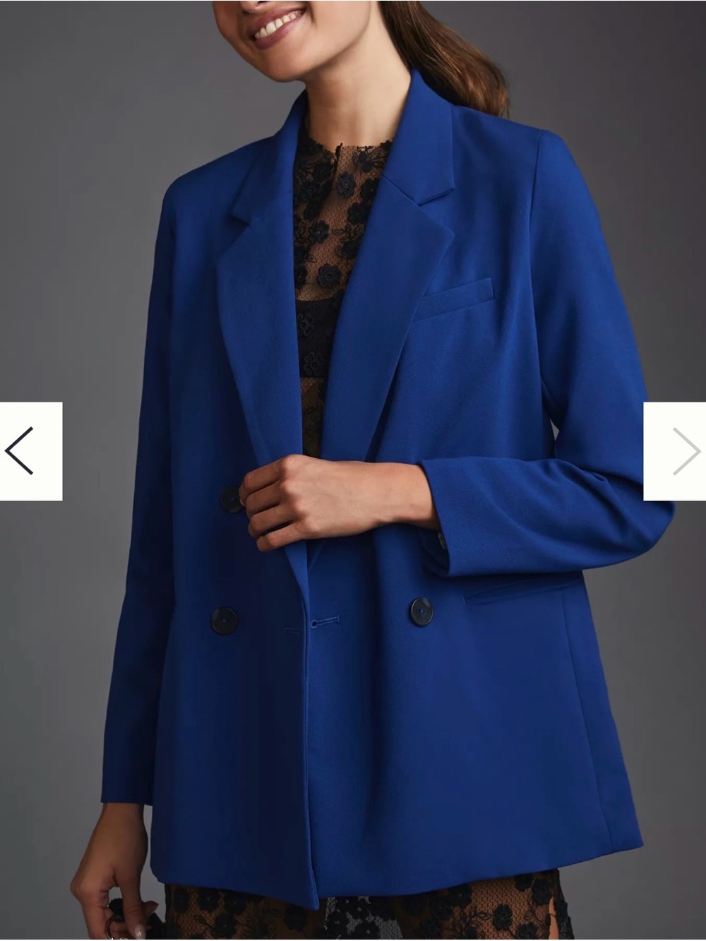 Maeve Double-Breasted Royal Blue Blazer